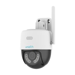 Cameră Wi-Fi rotativă (PT) Uniarch, 3 MP 2K, lentilă 4 mm, IR 30 m + lumină caldă 10 m, microfon și difuzor - Uho-P1A-M3F4D