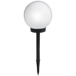 Lampa Solara LED tip Glob Alb/Negru pentru Gradina, Diametru 15cm, Inaltime 40 cm, Lumina Alb Rece