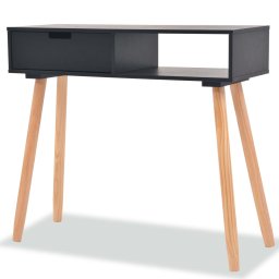 Masa consola, lemn masiv de pin 80x30x72 cm, negru GartenMobel Dekor
