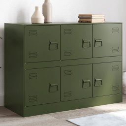 Bufeta verde maslina 99x39x73 cm otel GartenMobel Dekor