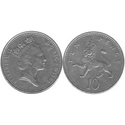 Anglia 1992 - 10 pence, circulata