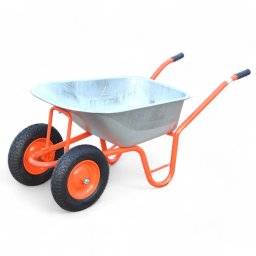 Roaba cu cuva zincata 100 l, 2 roti cu camera, janta metalica, Evotools, model 100A,