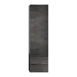 Dulap înalt suspendat, Kolpasan, Naomi, cu o ușă și 2 sertare, dark concrete