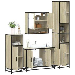 Set de mobilier de baie din 4 piese din lemn de stejar Sonoma GartenMobel Dekor