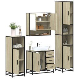 Set de mobilier de baie din 4 piese din lemn de stejar Sonoma GartenMobel Dekor
