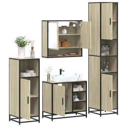 Set de mobilier de baie din 4 piese din lemn de stejar Sonoma GartenMobel Dekor