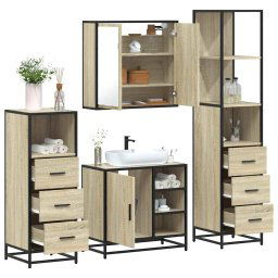 Set de mobilier de baie din 4 piese din lemn de stejar Sonoma GartenMobel Dekor