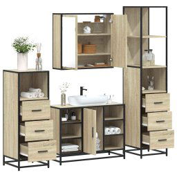 Set de mobilier de baie din 4 piese din lemn de stejar Sonoma GartenMobel Dekor