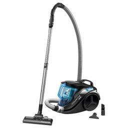 Aspirator fara sac Rowenta Compact Power Cyclonic RO3731EA, 750 W, recipient praf 1.5l, motor EffiTech, filtru de inalta eficienta, sistem CleanExpress, raza de operare 8.8m, negru albastru