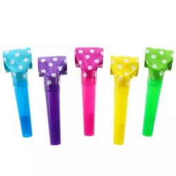 Suflători spirală cu model buline - 5 buc.