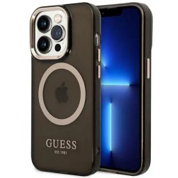 Husa Husa telefon Guess pentru iPhone 14 Pro, Translucent MagSafe, Plastic, Negru