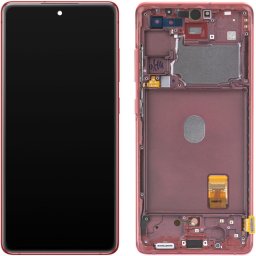 Piese si componente Display cu Touchscreen Samsung Galaxy S20 FE G780, cu Rama, Rosu, Service Pack GH82-24219E