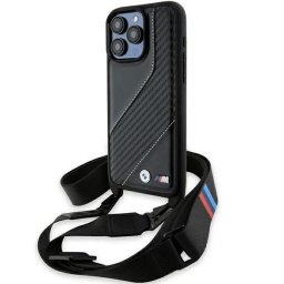 Husa M Edition Carbon Stripe & Strap case for iPhone 15 Pro Max - black