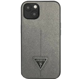 Husa Husa Capac Spate Saffiano Triangle Logo Argintiu APPLE Iphone 14 Plus