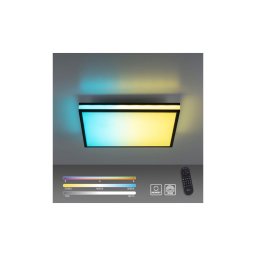 Plafonieră LED RGBW dimabilă JUST LIGHT. 14110-18 MARIO BLACK LED/19,5W/230V + telecomandă