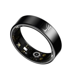 Inel inteligent iSEN R20 Negru, NFC, Monitorizare sanatate, somn si calorii, Functie adaugare persoane si monitorizare de la distanta, Contor pasi si distanta, Moduri sport, 15mAh + Statie incarcare