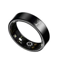 Inel inteligent iSEN R20 Negru, NFC, Monitorizare sanatate, somn si calorii, Functie adaugare persoane si monitorizare de la distanta, Contor pasi si distanta, Moduri sport, 15mAh + Statie incarcare