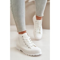 Women's sneakers with ankle choke Big Star white