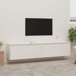 Dulapuri de perete 2 buc. alb, 80x30x35 cm, lemn masiv de pin GartenMobel Dekor