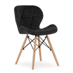Scaun stil scandinav, Artool, Lago, catifea, lemn, negru, 48x43x74 cm GartenVIP DiyLine