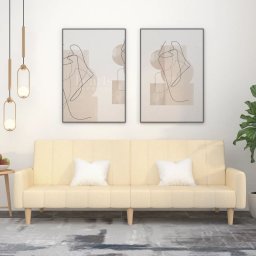 Canapea extensibila cu 2 locuri, crem, material textil GartenMobel Dekor