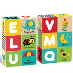 ABC Cuburi din lemn - 12 buc