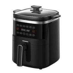 Friteuza cu aer cald Heinner Fry&Grill HAFG-B5BK2600, 2600W, capacitate 5L, 6 programe presetate, panou de comanda electronic, timp maxim de preparare: 60 min, Negru