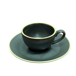 Set Ceasca si farfurie pentru Espresso, CAFFINO, Portelan cu aspect mat, 80 ml