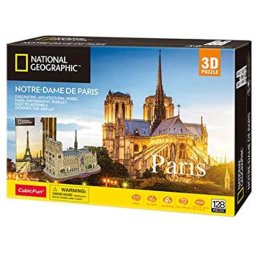 Puzzle 3D Cubic Fun - National Geographic, Notre Dame Paris, 128 piese