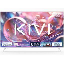 Televizor KIVI LED 55U760QW, 140 cm, Smart Android TV, 4K Ultra HD, Clasa G, Alb