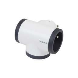 Multipriză pivotantă Legrand 049436 3Z tip E alb/negru