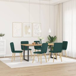 Scaune de bucatarie, 6 buc., verde închis, material textil GartenMobel Dekor
