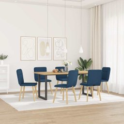 Scaune de sufragerie, 6 buc., albastru, material textil GartenMobel Dekor
