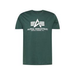 ALPHA INDUSTRIES Tricou verde pin / alb