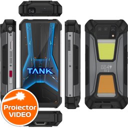Telefon mobil Unihertz 8849 Tank 2 Pro, 4G, 6.81 FHD+, 120Hz, Proiector Video, 24GB RAM (12GB + 12GB extensibili), 512GB ROM, 108MP, Android 14, NFC, 23800mAh