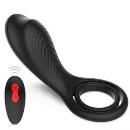Inel penis Vibrating Rings Remote Black
