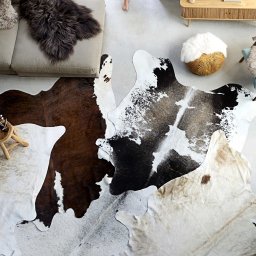 Covor, alb si negru, 180x220 cm, piele naturala de vaca GartenMobel Dekor