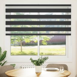 Jaluzea tip zebra neagra latime tesatura 150,9 cm poliester GartenMobel Dekor