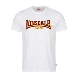 LONSDALE Tricou 'Classic' galben auriu / roșu vin / alb
