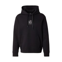ARMANI EXCHANGE Bluză de molton negru / alb