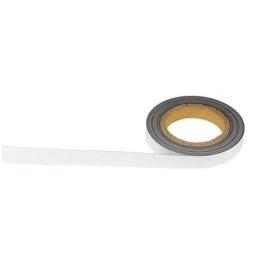 Banda magnetica pentru rafturi Manutan, 10 m, alba, latime 20 mm