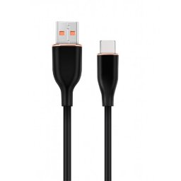 Cablu silicon USB-A 2.0 la USB type C 1.5m Negru, Gembird CC-USB2S-AMCM-1.5M-BK