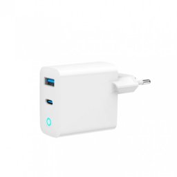Incarcator priza USB-A + USB type C GaN 45W Alb, Gembird TA-UC-PDQC45L-W-01