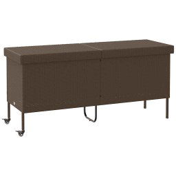 Lada depozitare de gradina cu roti, maro 160x55x75 cm poliratan GartenMobel Dekor