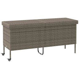 Lada depozitare de gradina cu roti, gri 160x55x75 cm poliratan GartenMobel Dekor