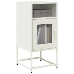 Noptiera, alb, 36x39x78 cm, otel laminat la rece GartenMobel Dekor