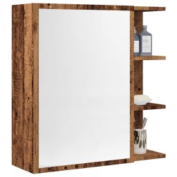 Dulap baie cu oglinda lemn vechi 62,5x20,5x64 cm lemn prelucrat GartenMobel Dekor
