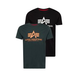 ALPHA INDUSTRIES Tricou verde pin / portocaliu deschis / negru / alb
