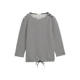TOM TAILOR Tricou albastru închis / alb