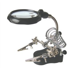 Mana de ajutor cu lupa - Lupa marire cu iluminare 2x LED cu stand de lipit ZD-126-2 MG16126-A
